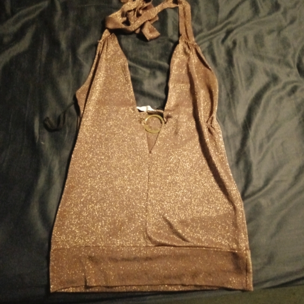 Charlotte Russe, size M, matelic cropped top